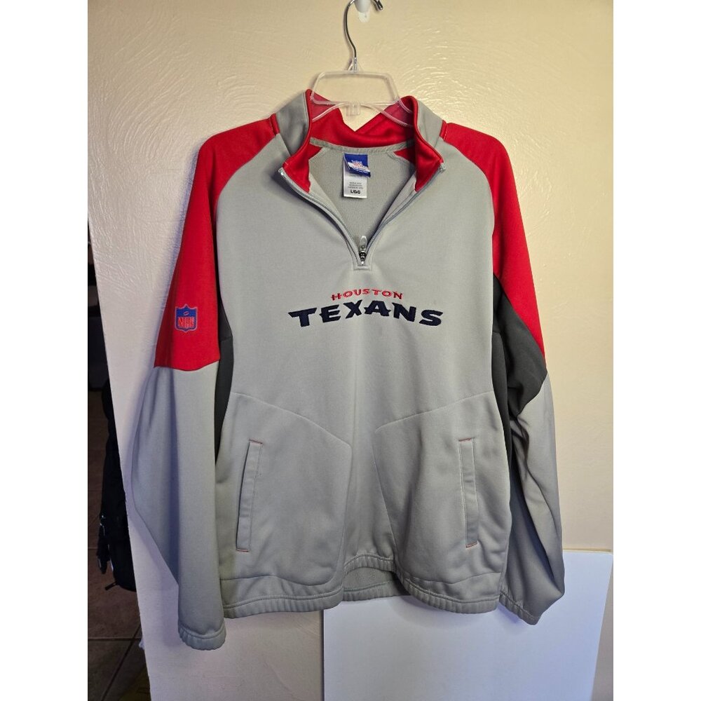 Houston Texans Reebok NFL Teams Fleece 1/4 Zip Pullover Size Lg